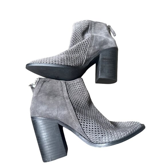 Steve Madden women's grey suede mesh booties size 5.5 - Picture 5 of 8